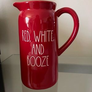 Rae Dunn “Red, White and Booze” Pitcher. NIB